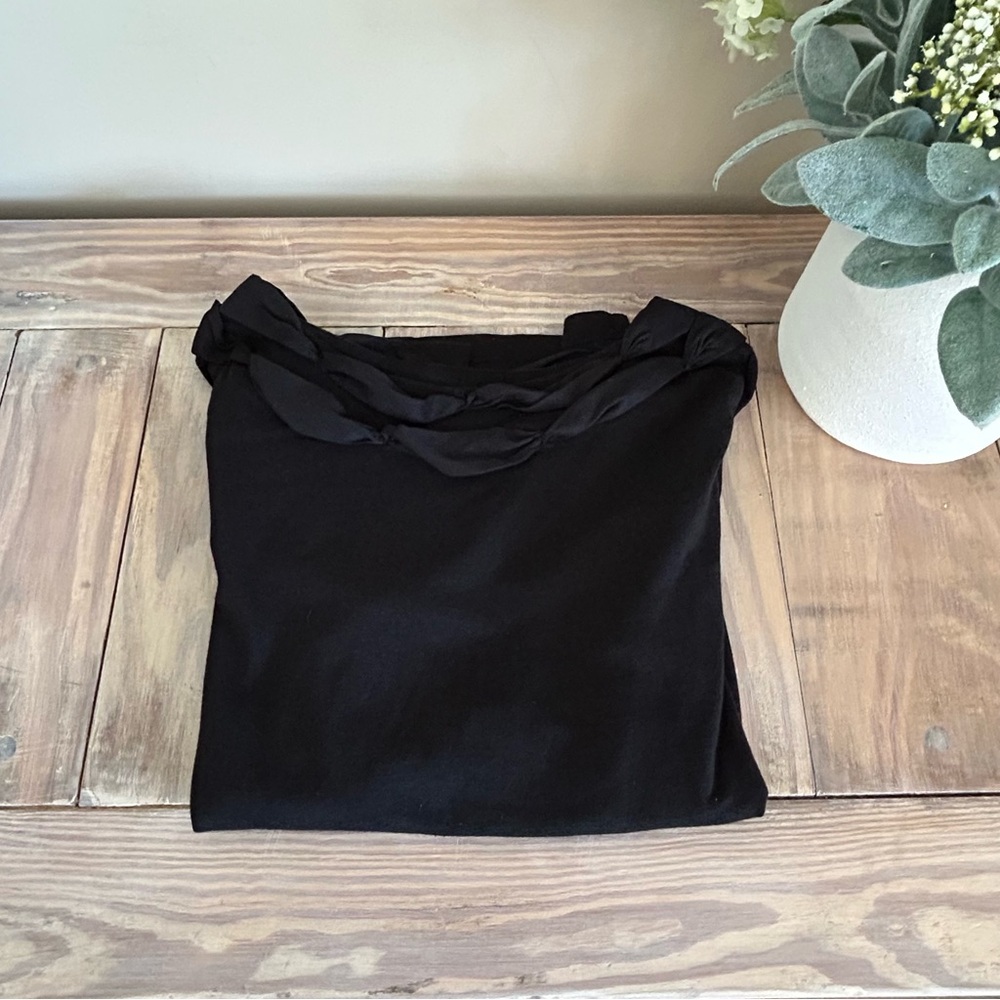 Talbots Black Top w/ Ruffle Detail✨ - Picture 6 of 6